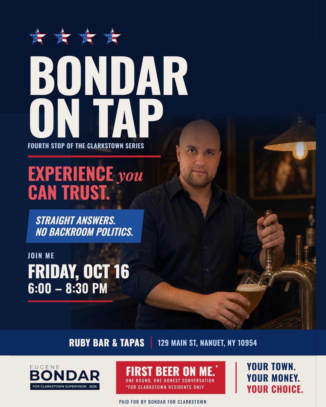 Bondar on Tap flyer